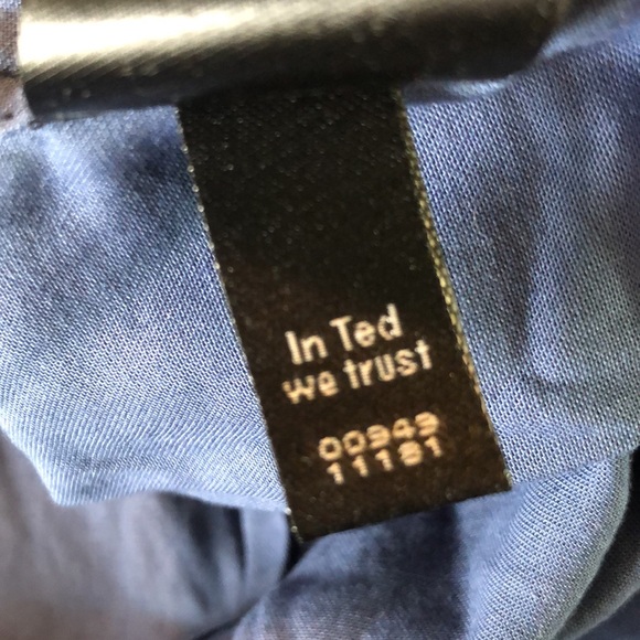 TED BAKER Size 5 XL Button Front Blue Medallion Print Shirt 100% COTTON LuxeSoft - Picture 11 of 16